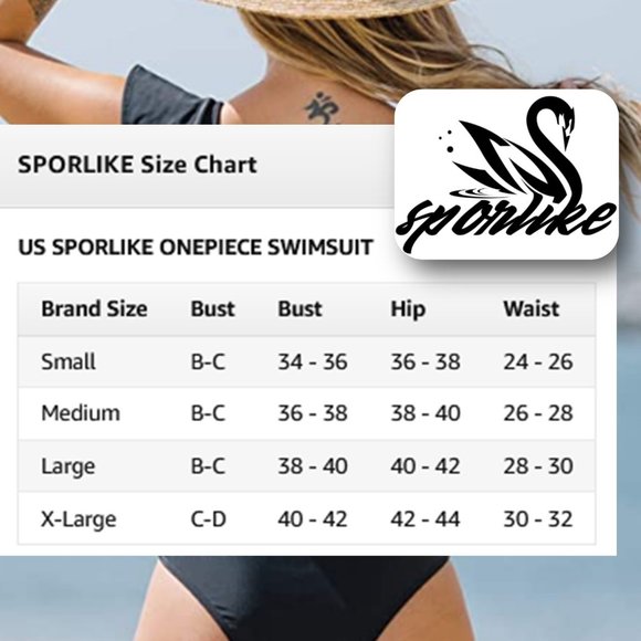 SPORLIKE One Piece V-Neck Ruffle Bathing Suit  NEW WITH TAG! - Picture 8 of 11